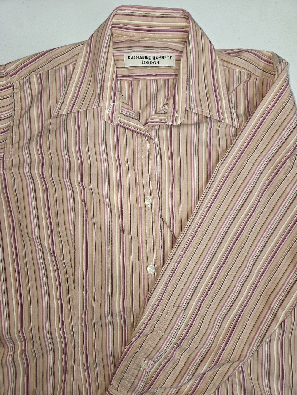 Vintage 90s Katharine Hamnett London Striped Cotton Button Down Shirt Euro 50